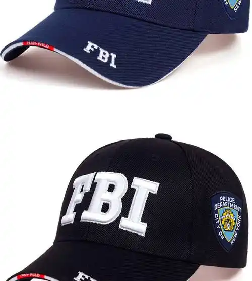 sheriff治安官棒球帽男女款fbi美式探员鸭舌帽水弹游戏cs帽子潮 黑色