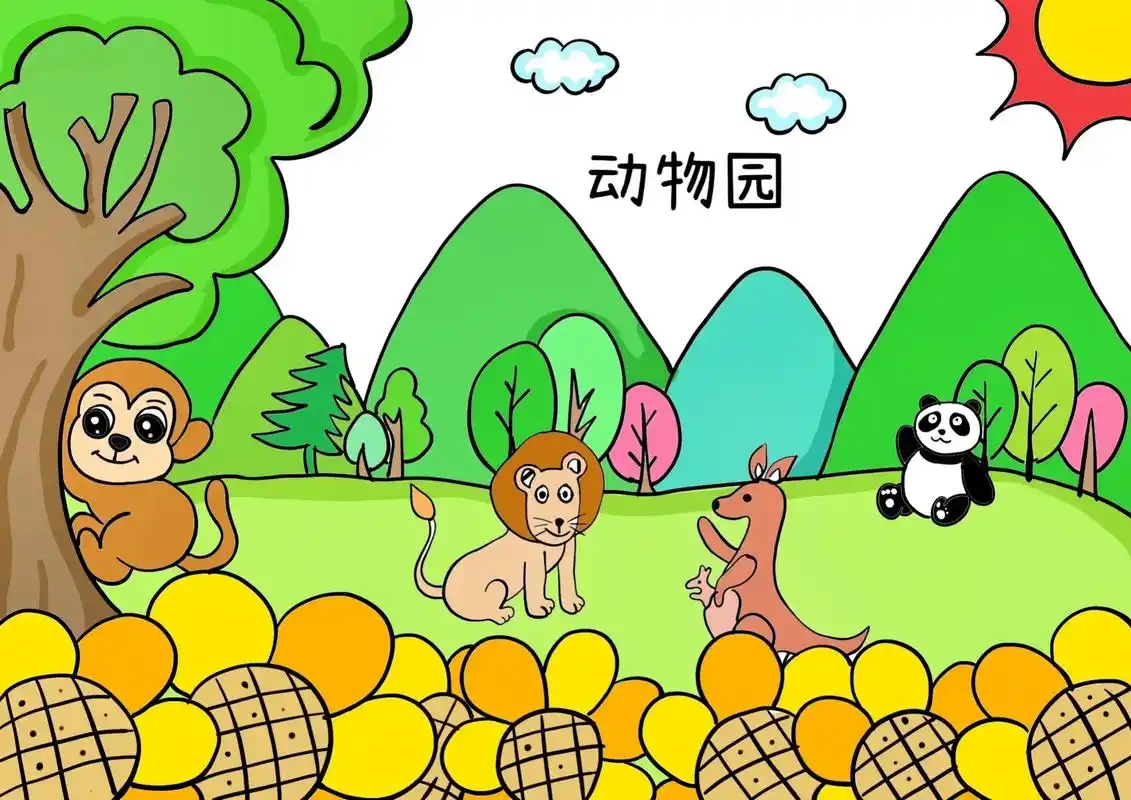 动物园创意儿童画,动物简笔画.#图文伙伴计划2024 #动物 - 抖音