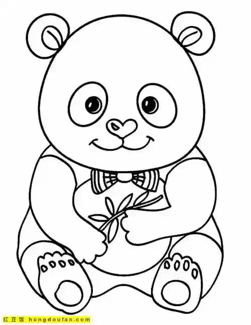 15张甜美温柔的可爱大熊猫宝宝卡通涂色简笔画