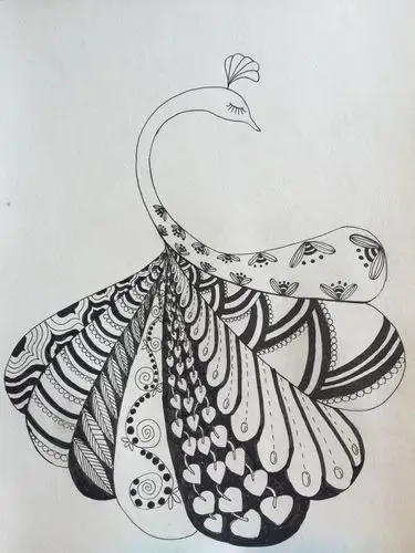 签字笔画装饰画