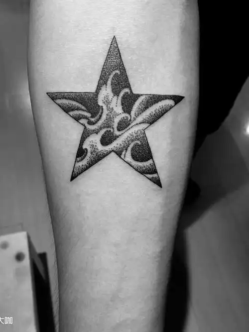 点刺五角星_纹身图案手稿图片_桑珠的纹身作品集