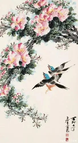 海派画家江寒汀花鸟作品欣赏