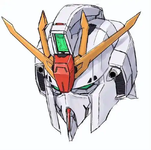 精简风格,高达头像插画_头部_脸部_特点