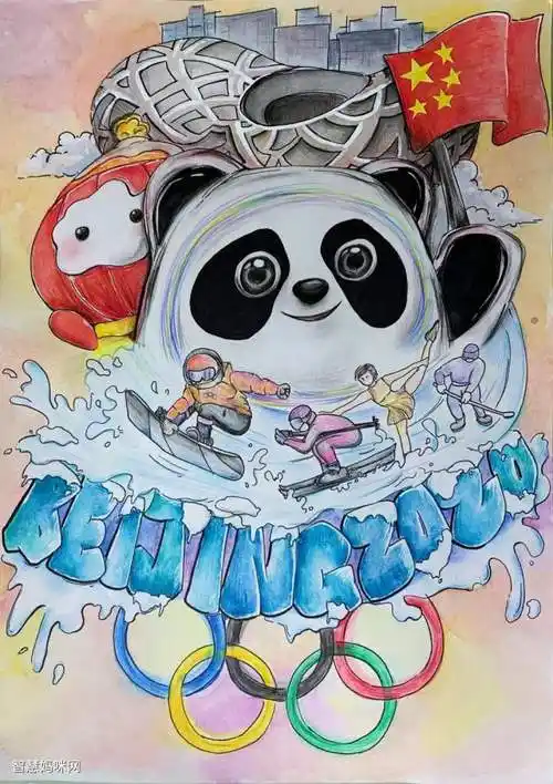 冰雪运动主题儿童绘画