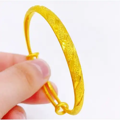仿真正宗越南沙金手镯女999不掉色24k镀金仿真黄金镯子实心纯沙金