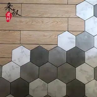 北欧简约爵士白六角砖灰色水泥六边形瓷砖入户门厅防滑耐磨地砖