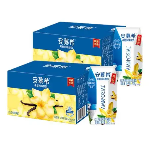 伊利安慕希常温酸奶香草味102箱多35蛋白质酸牛奶早餐乳品香草味抖音