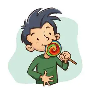 萝莉吃棒棒吃棒棒糖的男孩照片
