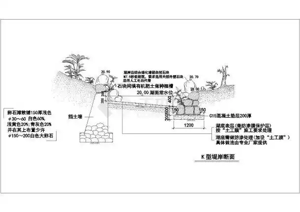 园林景观之多种驳岸设计施工图合集