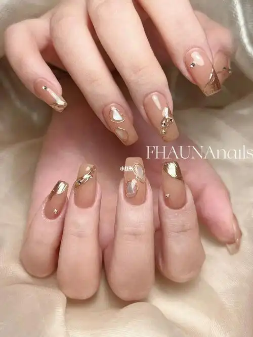 法兰克福美甲裸色金属魔镜粉款