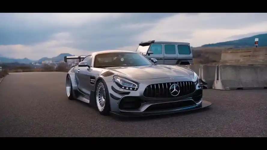 奔驰amg gt改装gtr外观包围套件上车