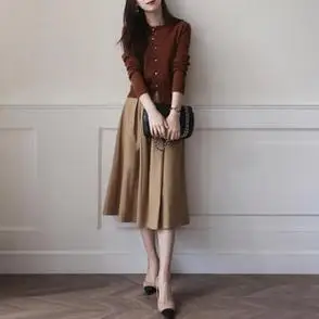 别致高级感毛衣裙子两件套装轻奢女装内搭打底针织连衣裙秋季秋装