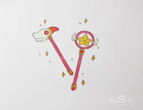 百变小樱的魔法棒怎么画