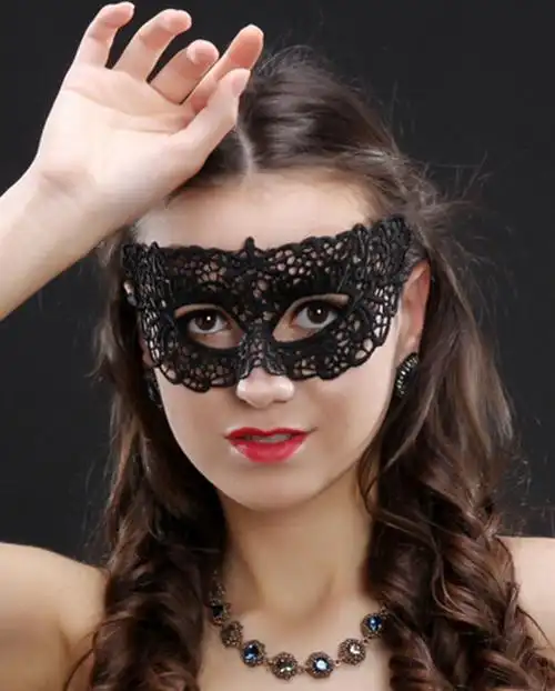 【神秘天使】化妆舞会 派对黑色性感定型蕾丝 面具情趣眼罩万圣节