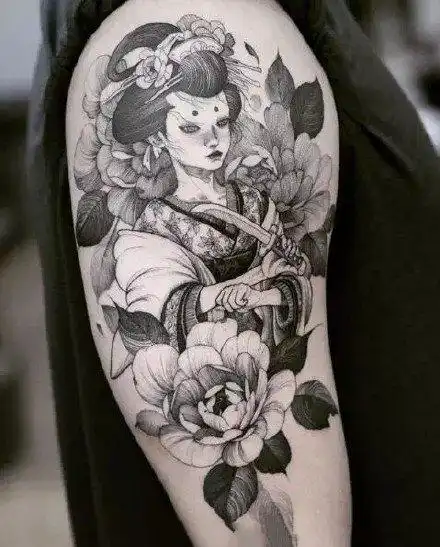 18张好看的日本艺妓纹身图案大全918