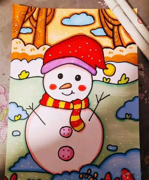 儿童画冬天简单又漂亮儿童画冬天简单又漂亮二年级