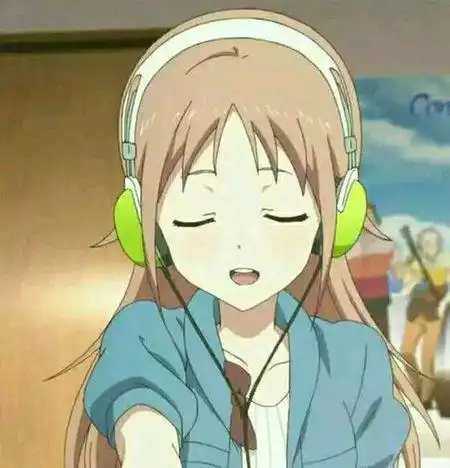 女生戴耳机听歌动漫头像