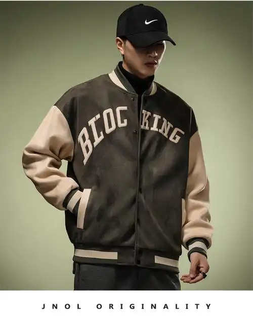 以纯联名款a21棒球服男士春秋新款潮牌飞行员美式外套宽松上衣刺绣