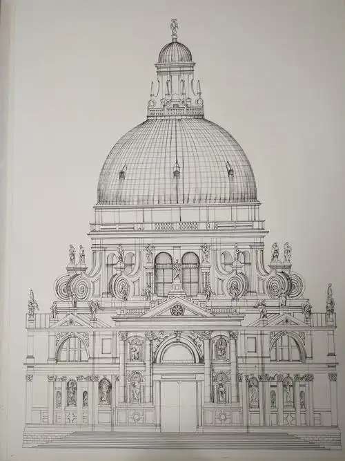 建筑教堂手绘