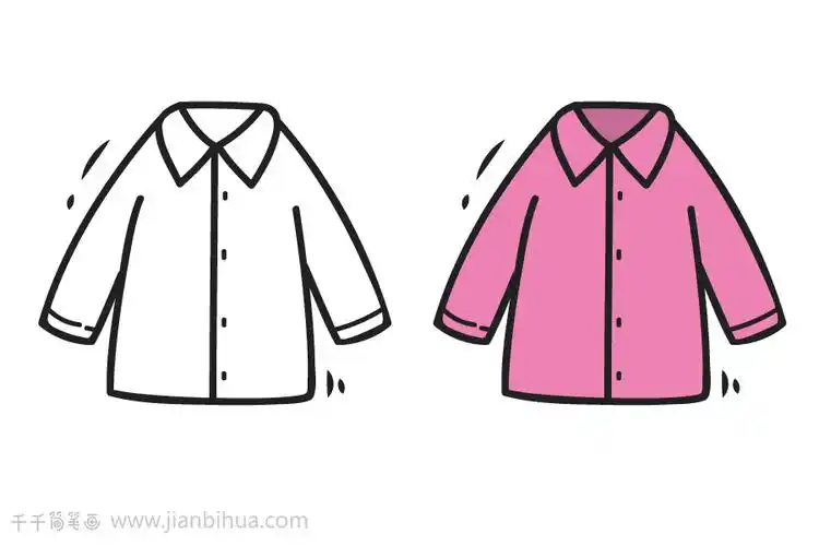 款式多样的衬衫简笔画图片大全