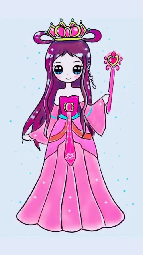 叶罗丽简笔画,画卡通罗丽公主