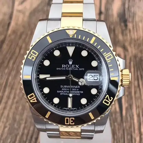 劳力士 间金黑水鬼 潜航者116613 乱码陶瓷圈 自动机械男表