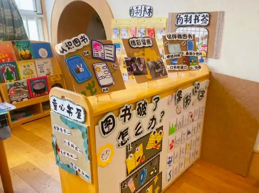 图书角环创#环创素材 #幼儿园 #幼儿园区域 #幼儿园手工  - 抖音