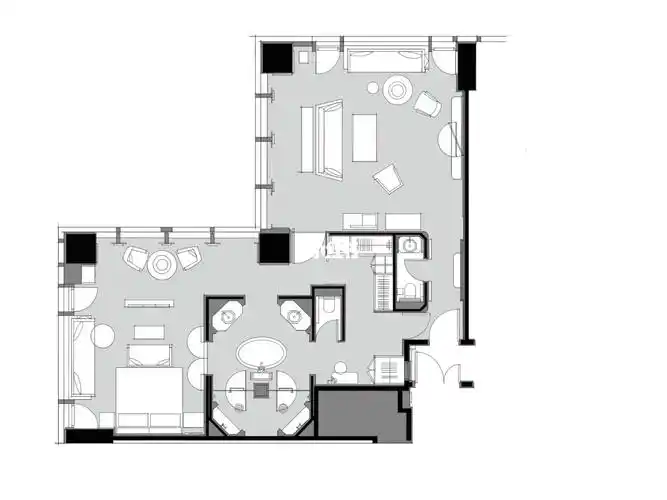 平面布局思维#室内设计#笔记灵感#空间设计#香港瑰丽酒店#香港酒店