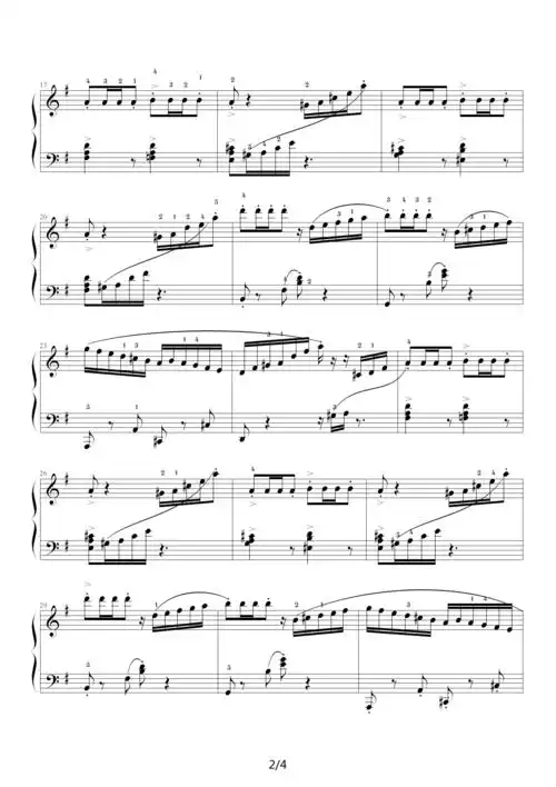 【西班牙小夜曲钢琴谱】(40,西班牙小夜曲) g调钢琴谱