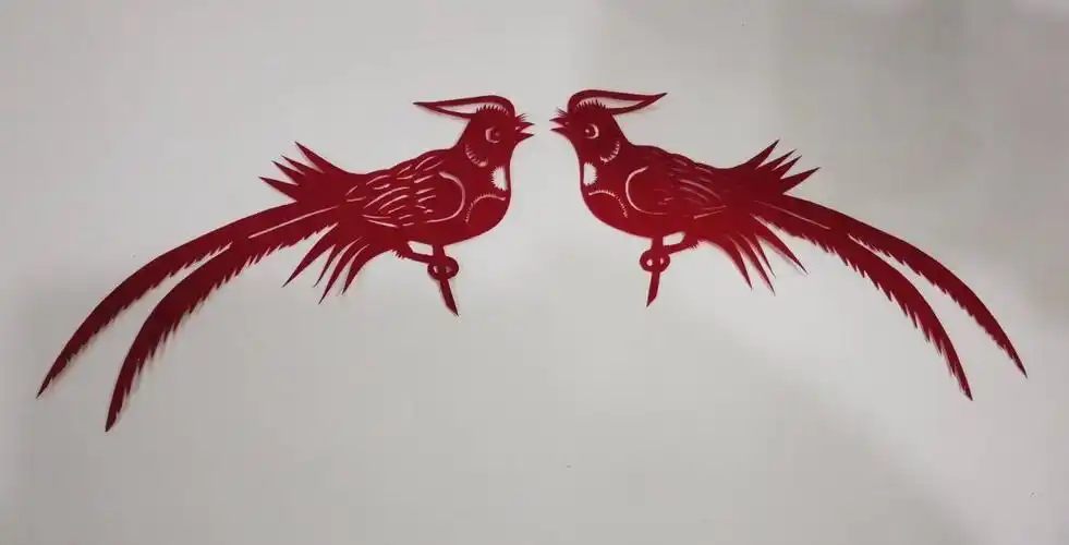 小鸟的剪纸活动儿童吉祥鸟的剪纸剪法传统民间艺术剪纸之鸟正反剪剪纸