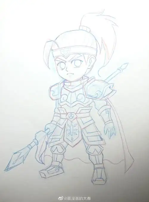 教育##中国少儿美术教育##儿童赵云简笔画可爱卡通赵云简笔画图片