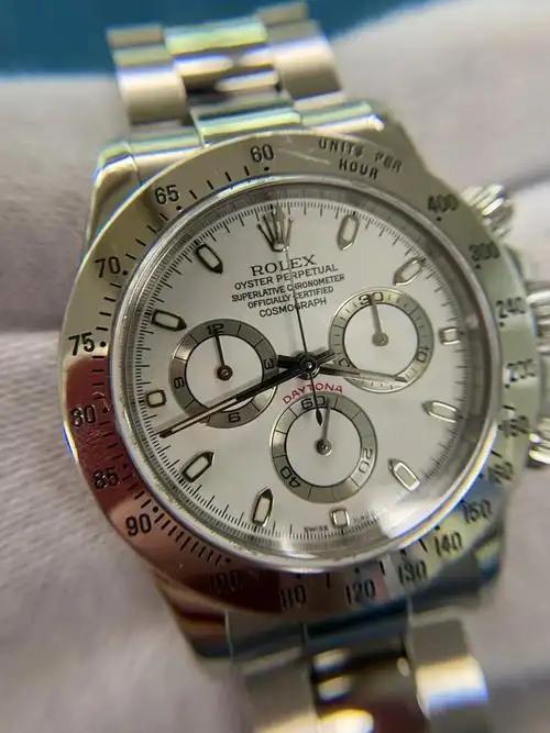 陈浩南同款白熊猫劳力士迪通拿116520白钢迪