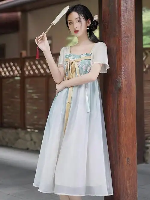 新中式轻国风改良版汉服连衣裙仙女超仙气春夏漂亮小