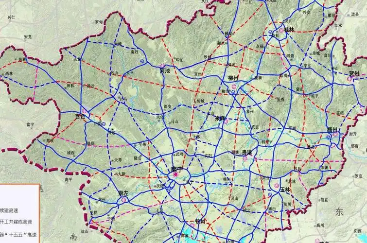 在广西最新公布的高速公路规划图中,是没有这
