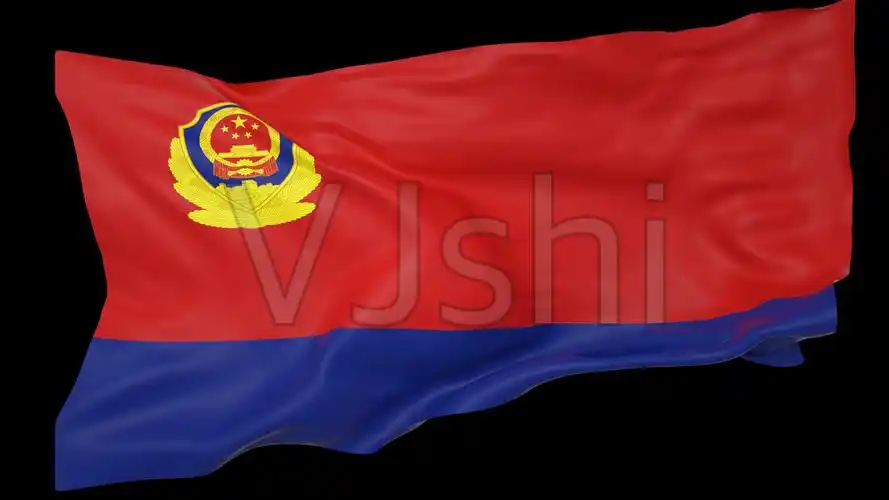 4k-通道警察旗帜04_4000x2250_高清视频素材下载(编号