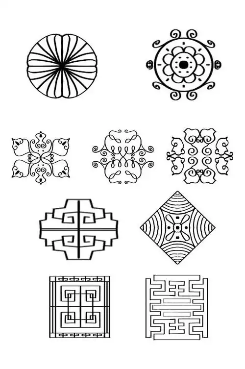 新中式装饰花纹图形元素