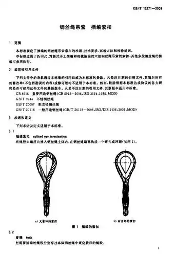 钢丝绳吊索插编索扣 gb/t16271-2009