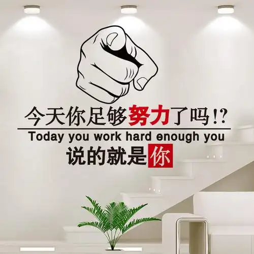 创意励志贴纸墙纸自粘办公室教育机构文化墙面装饰墙贴