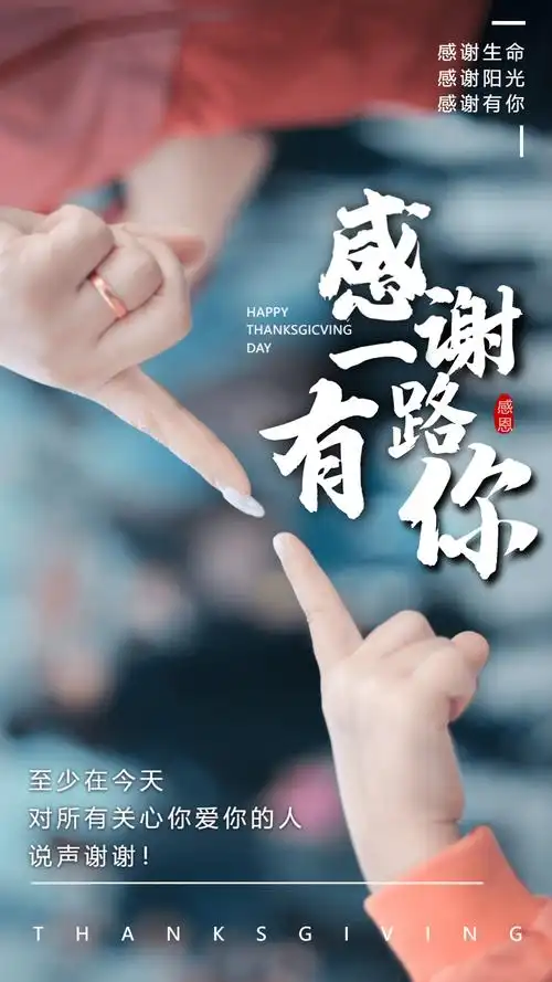 感谢一路有你感恩节摄影图海报