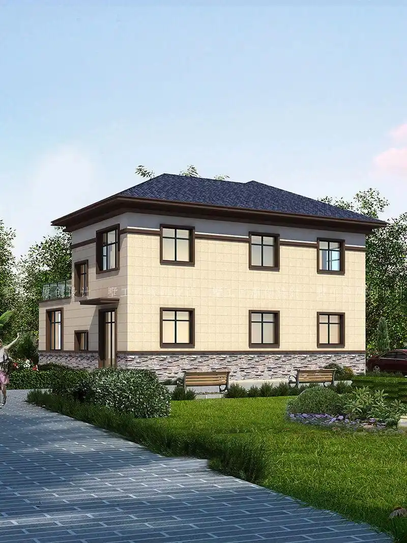 斜屋顶设计的二层别墅,享受它独有之美 别墅占地面积166㎡,开间13m