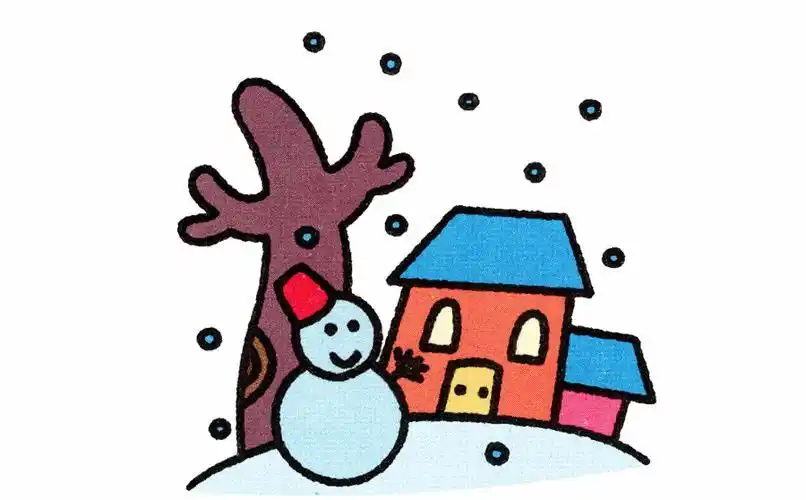 漫天飞雪简笔画