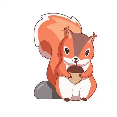 秋天松鼠 卡通 可爱 png素材