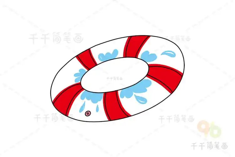 亲子画游泳圈简笔画_生活用品简笔画