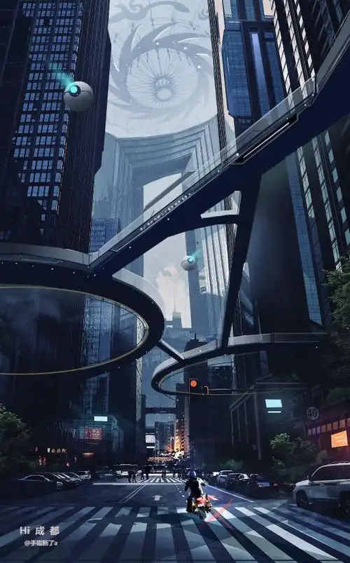 国内艺术家设计赛博朋克风成都 未来科技感炸裂 _ 游民星空 gamersky.