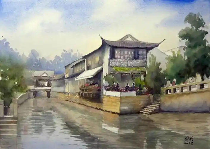 王持纲《平江路系列之一》54×38cm