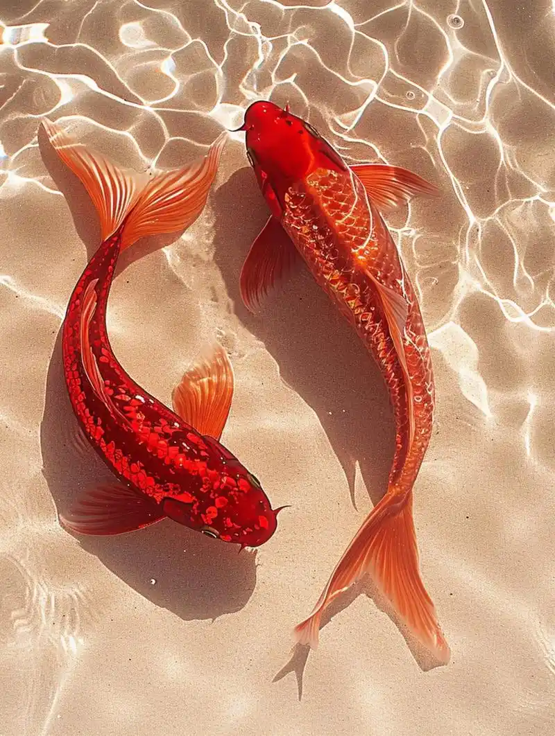 遇见红色锦鲤,愿2024年红红火火,如鱼得水.