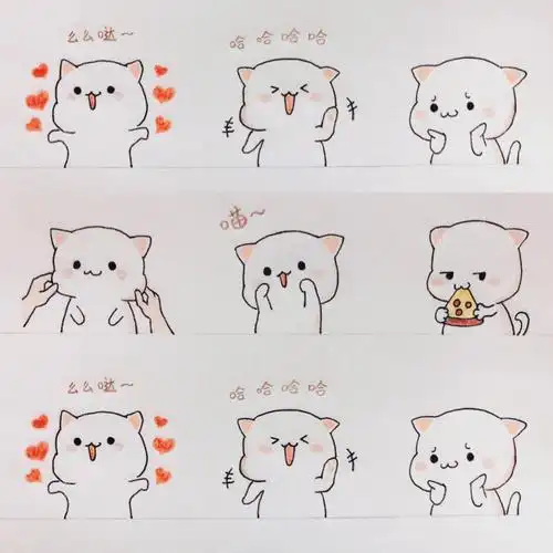 简笔画表情包手绘手帐萌物铅笔萌萌哒简笔画教程文化绘画