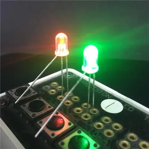 厂家供应f5圆头红翠绿双色led灯珠 5mm红绿双色指示灯 高亮圆头灯