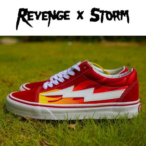 revengestorm复仇风暴闪电电板帆布布鞋火焰低帮运动休闲鞋