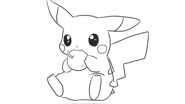 神奇宝贝皮卡丘儿童亲子简笔画